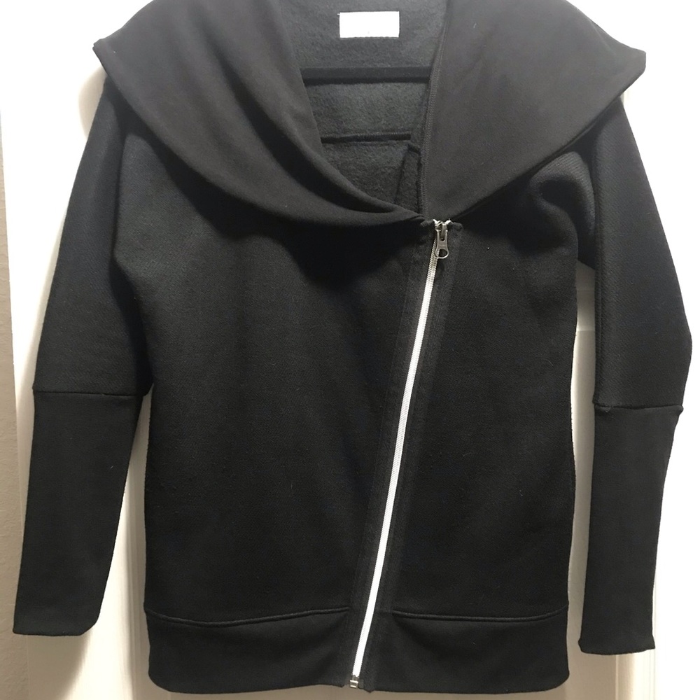 Black asymmetric zip jacket